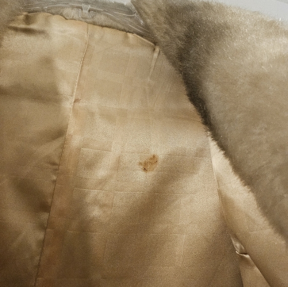 Vintage 80s Montgomery Wards faux fur over the shoulder crop poncho jacket coat - Picture 5 of 11